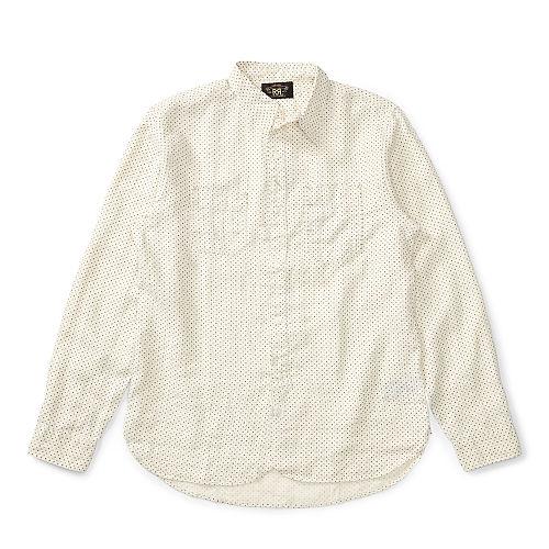 Ralph Lauren Rrl Printed Linen Workshirt Cream Black