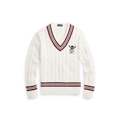 Ralph Lauren Cotton-blend Cricket Sweater Cream/black Multi