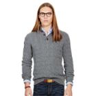 Polo Ralph Lauren Suede-trim Silk-blend Sweater Grey Heather
