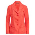 Ralph Lauren Lauren Petite Linen 3-button Blazer Fresh Tomato