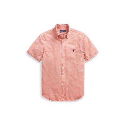 Ralph Lauren Classic Fit Chambray Shirt Nautical Red/white Xl Tall