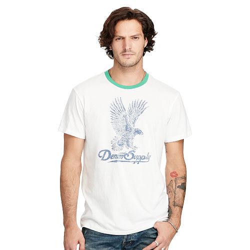 Ralph Lauren Denim & Supply Cotton Jersey Ringer Tee