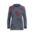 Ralph Lauren Striped Floral-print Top Navy Multi Xsp