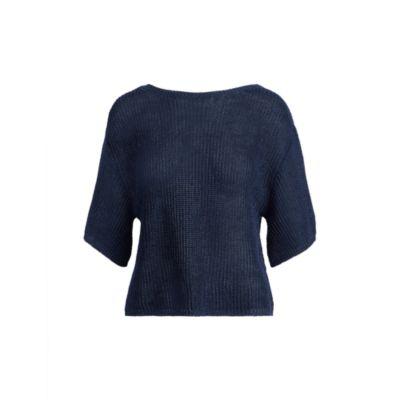 Ralph Lauren Linen Boatneck Sweater Indigo