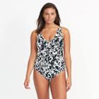 Ralph Lauren Lauren Woman Floral-print One-piece Black And White