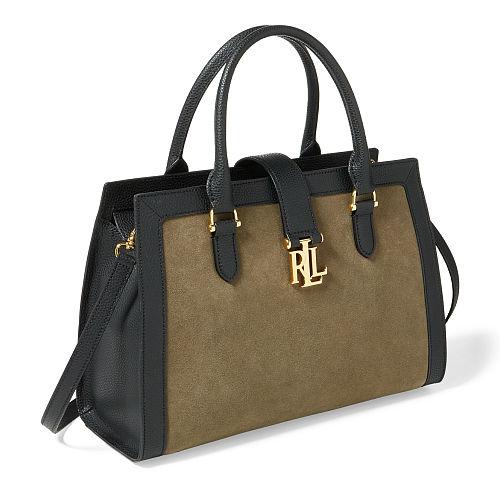 Ralph Lauren Lauren Suede Brigitte Two-tone Tote