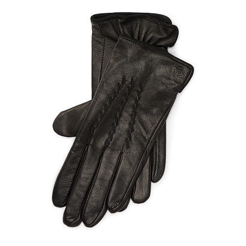 Ralph Lauren Lauren Whipstitched Leather Gloves Black/black