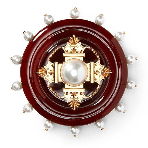 Ralph Lauren Crest Faux-pearl Brooch