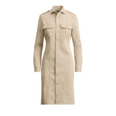 Ralph Lauren Cotton Twill Shirtdress Coastal Beige