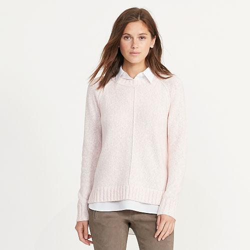 Ralph Lauren Lauren Layered Cotton-blend Sweater Pale Rose