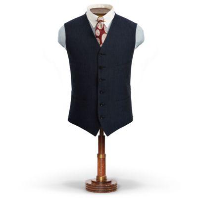 Ralph Lauren Pinstripe Cotton-wool Vest Navy White