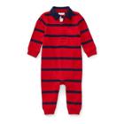 Ralph Lauren Striped Cotton Rugby Coverall Rl Red Multi 9m