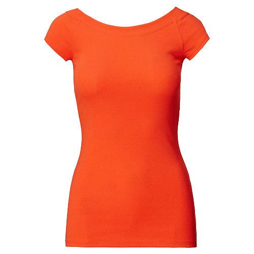 Ralph Lauren Lauren Cotton Off-the-shoulder Tee Sunset Orange