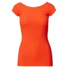 Ralph Lauren Lauren Cotton Off-the-shoulder Tee Sunset Orange
