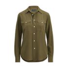 Ralph Lauren Silk Button-down Shirt Defender Green