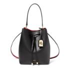 Ralph Lauren Leather Debby Drawstring Bag Black/crimson