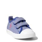Ralph Lauren Hamptyn Gingham Ez Sneaker Blue Gingham W/ Multi Pp