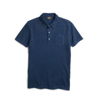 Ralph Lauren Indigo Cotton Pocket Polo Washed Blue