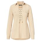 Ralph Lauren Lauren Lace-up Tunic Top Pale Wheat