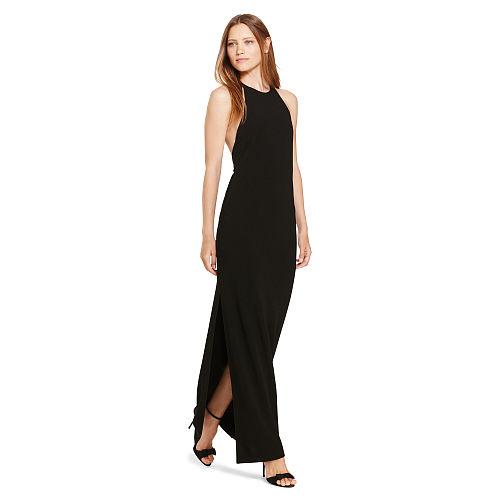 Polo Ralph Lauren Crepe Sleeveless Gown Polo Black