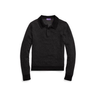 Ralph Lauren Cashmere Polo Sweater Charcoal/medium Grey