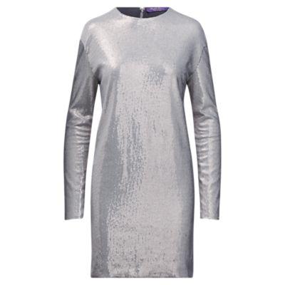 Ralph Lauren Sondra Sequined Dress Silver
