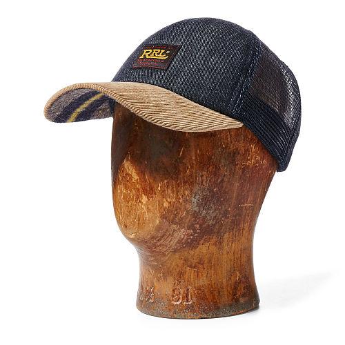 Ralph Lauren Rrl Denim Trucker Cap Indigo Multi