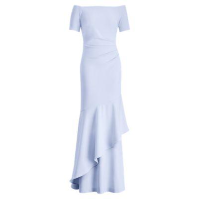 Ralph Lauren Crepe Off-the-shoulder Gown Soft Periwinkle