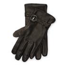 Ralph Lauren Lauren Bridle Belted Leather Gloves Black