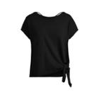 Ralph Lauren Tie-hem Cotton Top Polo Black