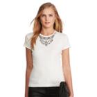 Polo Ralph Lauren Jeweled-neckline Tee Baxter Cream