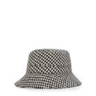 Ralph Lauren Wool-cotton Tweed Bucket Hat Black/white Glen Plaid