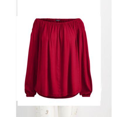 Ralph Lauren Jersey Off-the-shoulder Top Carmine Red Xsp