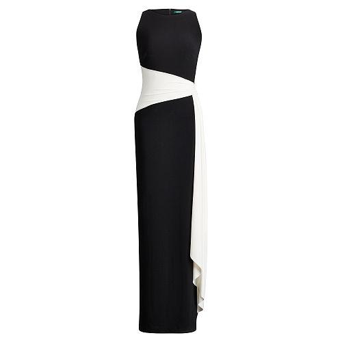 Ralph Lauren Lauren Color-blocked Jersey Gown