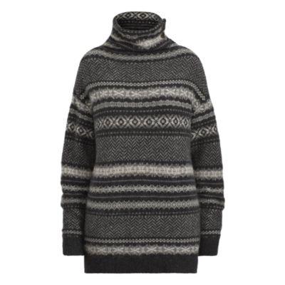 Ralph Lauren Chevron Fair Isle Sweater Charcoal Multi