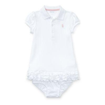 Ralph Lauren Ruffled Polo Dress & Bloomer White 9m