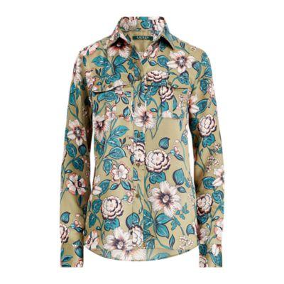 Ralph Lauren Floral-print Button-down Shirt Olive Multi