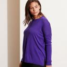 Ralph Lauren Lauren Woman Relaxed Silk-blend Sweater Purple