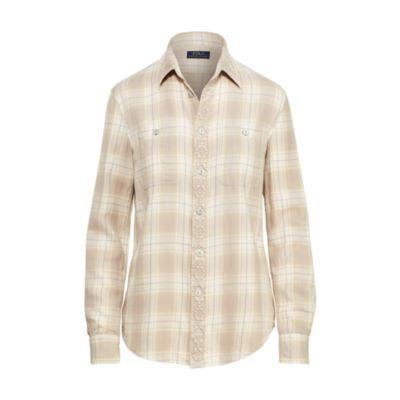 Ralph Lauren Relaxed Fit Plaid Twill Shirt 562 Yellow/cream
