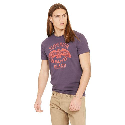 Ralph Lauren Denim & Supply Cotton Jersey Graphic Tee Antique Purple