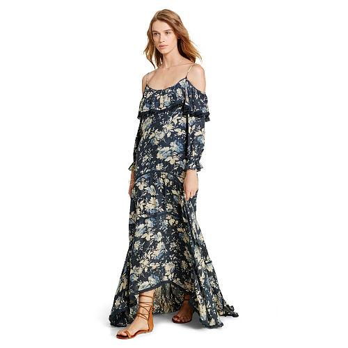 Ralph Lauren Denim & Supply Ruffled Off-the-shoulder Dress Riverdale Floral