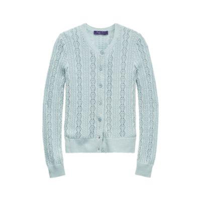 Ralph Lauren Pointelle-knit Cardigan Vintage Blue