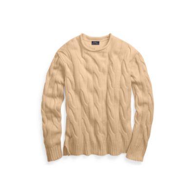 Ralph Lauren Cable Wool-cashmere Sweater Camel Melange