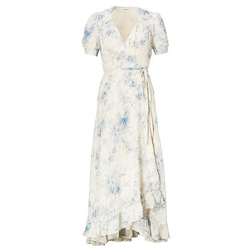 Ralph Lauren Denim & Supply Floral-print Gauze Wrap Dress Blue Floral