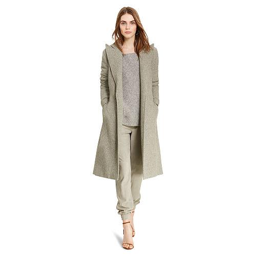 Polo Ralph Lauren Wool Herringbone Coat Grey Herringbone