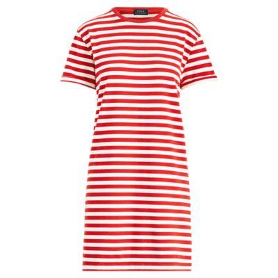 Ralph Lauren Striped Jersey Dress Rl2000 Red/deckwash White