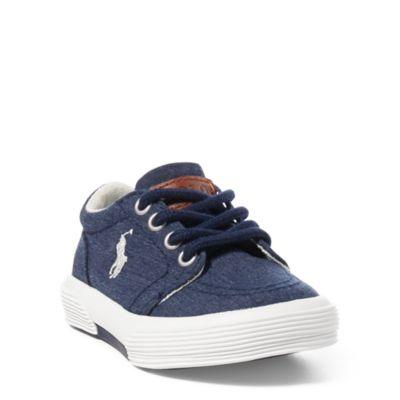 Ralph Lauren Faxon Ii Chambray Sneaker Navy
