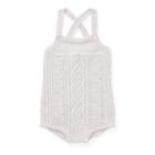 Ralph Lauren Aran-knit Cotton Shortall Delicate Pink 9m