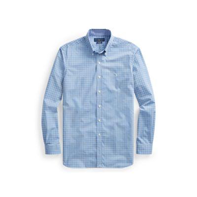 Ralph Lauren Classic Fit Plaid Poplin Shirt Bayside Green/navy Multi 1x Big