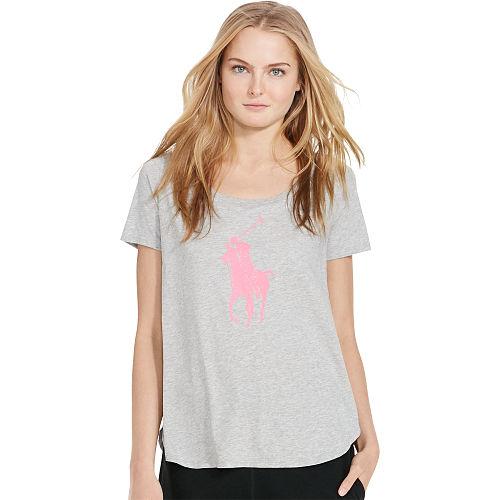 Ralph Lauren Pink Pony Pink Pony Scoopneck Tee Heather Grey